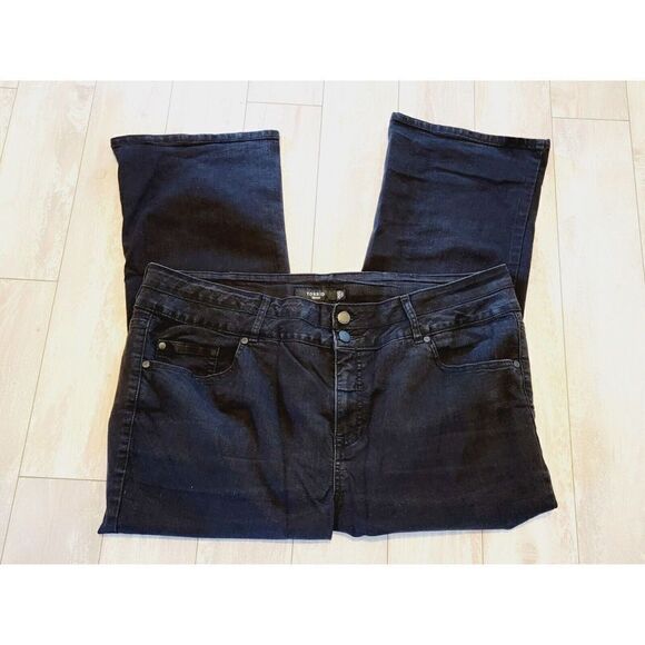 Torrid 24XS Black Jeans Dbl Button Bootcut 2010 Pockets Cotton Poly Blend Strtch - Picture 1 of 6
